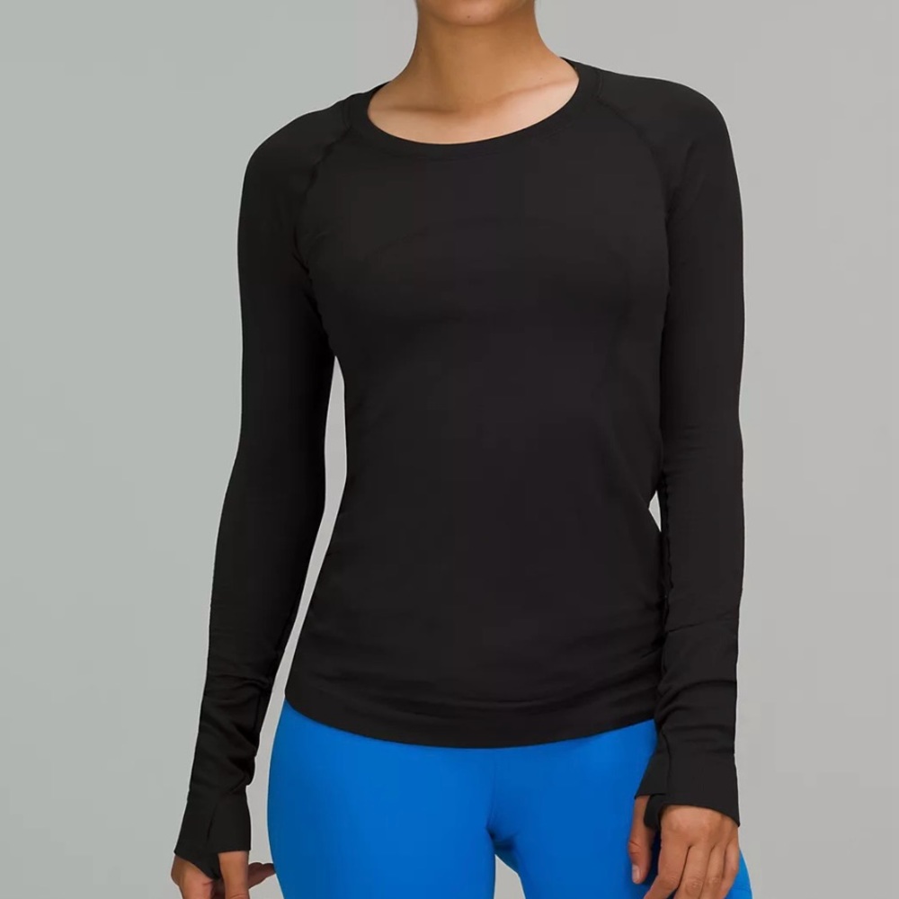 New With Tags Lululemon swiftly Tech Long-Sleeve Shirt 2.0, black, size 14